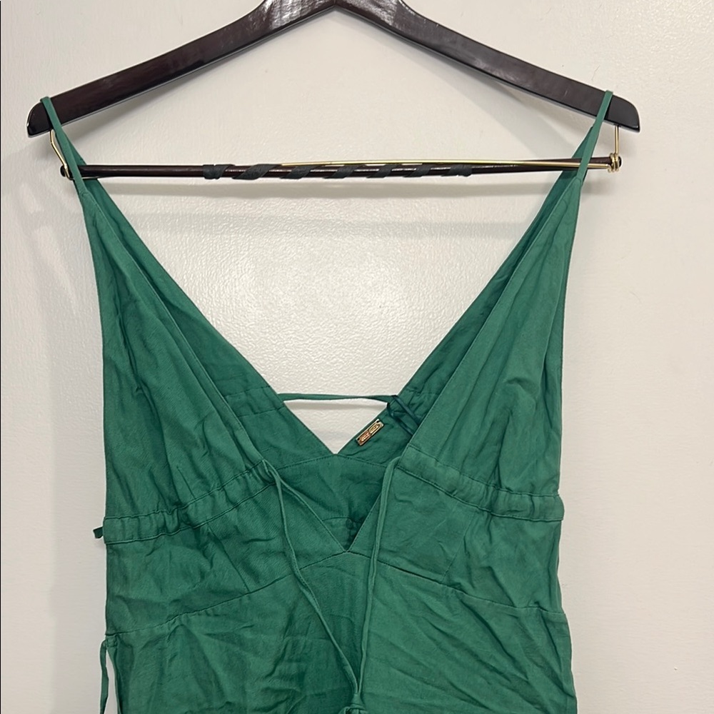 Cult Gaia Margot Plunging Linen Dress